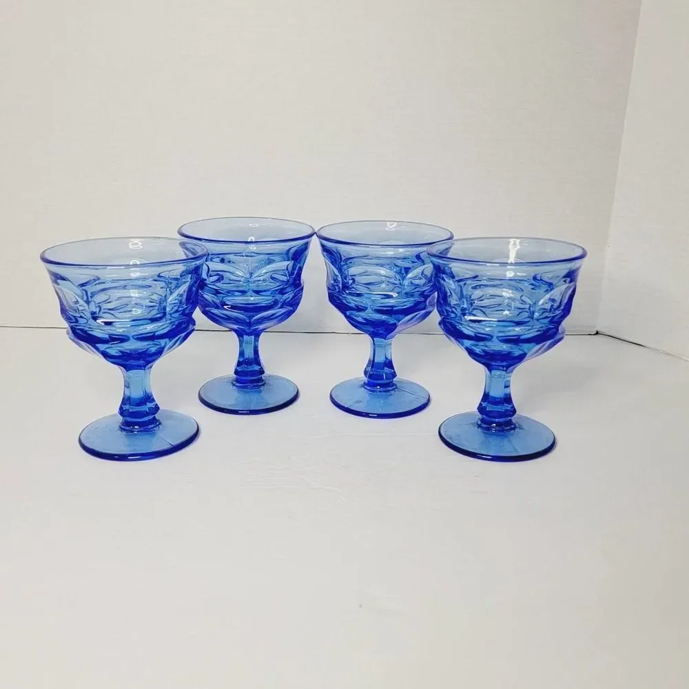 4 Blue HFM Fostoria Argus Sherberts- Henry Ford Museum - Picture 1 of 4